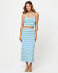 Jupe colonne mi-longue rayée à taille élastique Barbados Stripe
