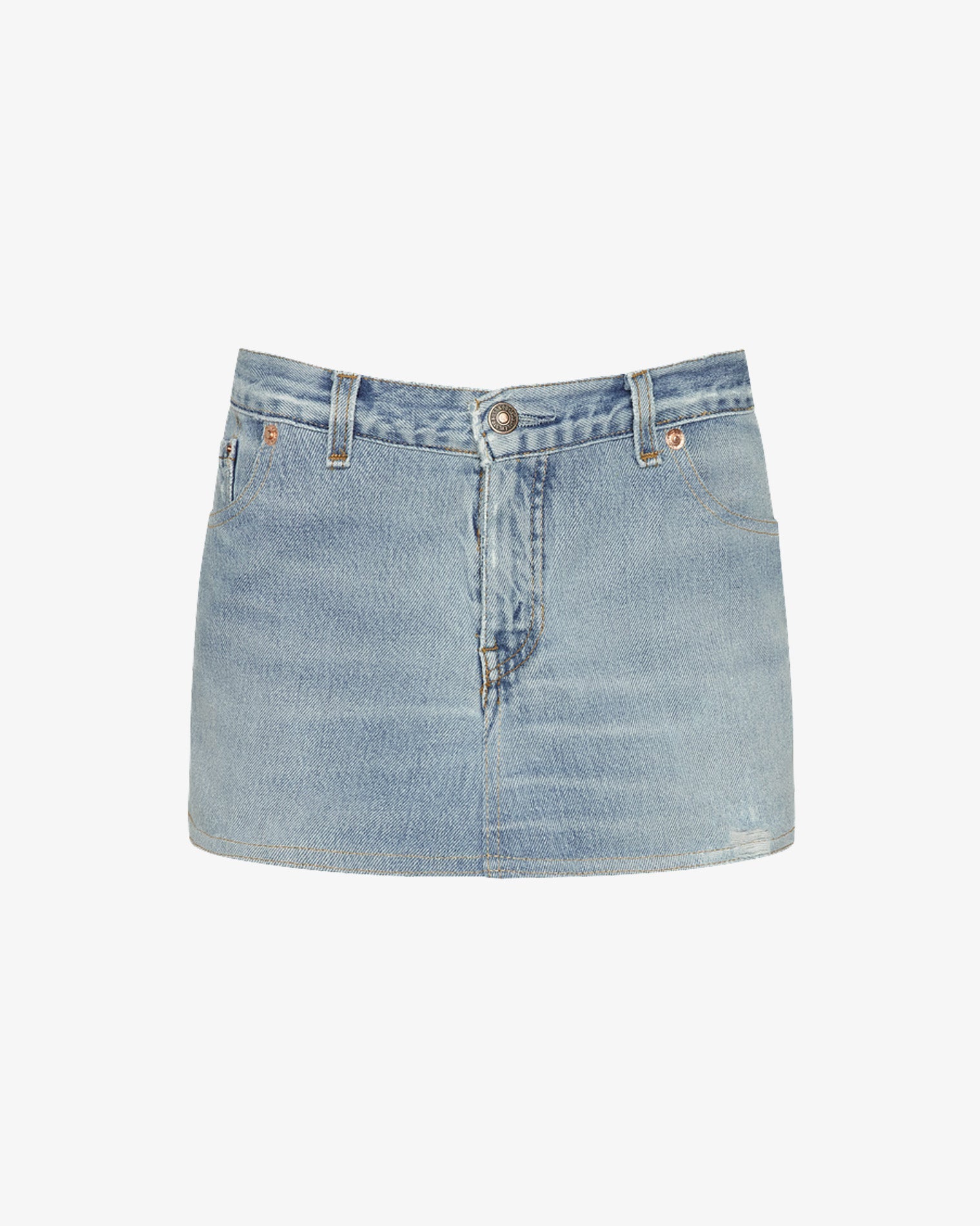 Mini-jupe en jean taille basse bleue