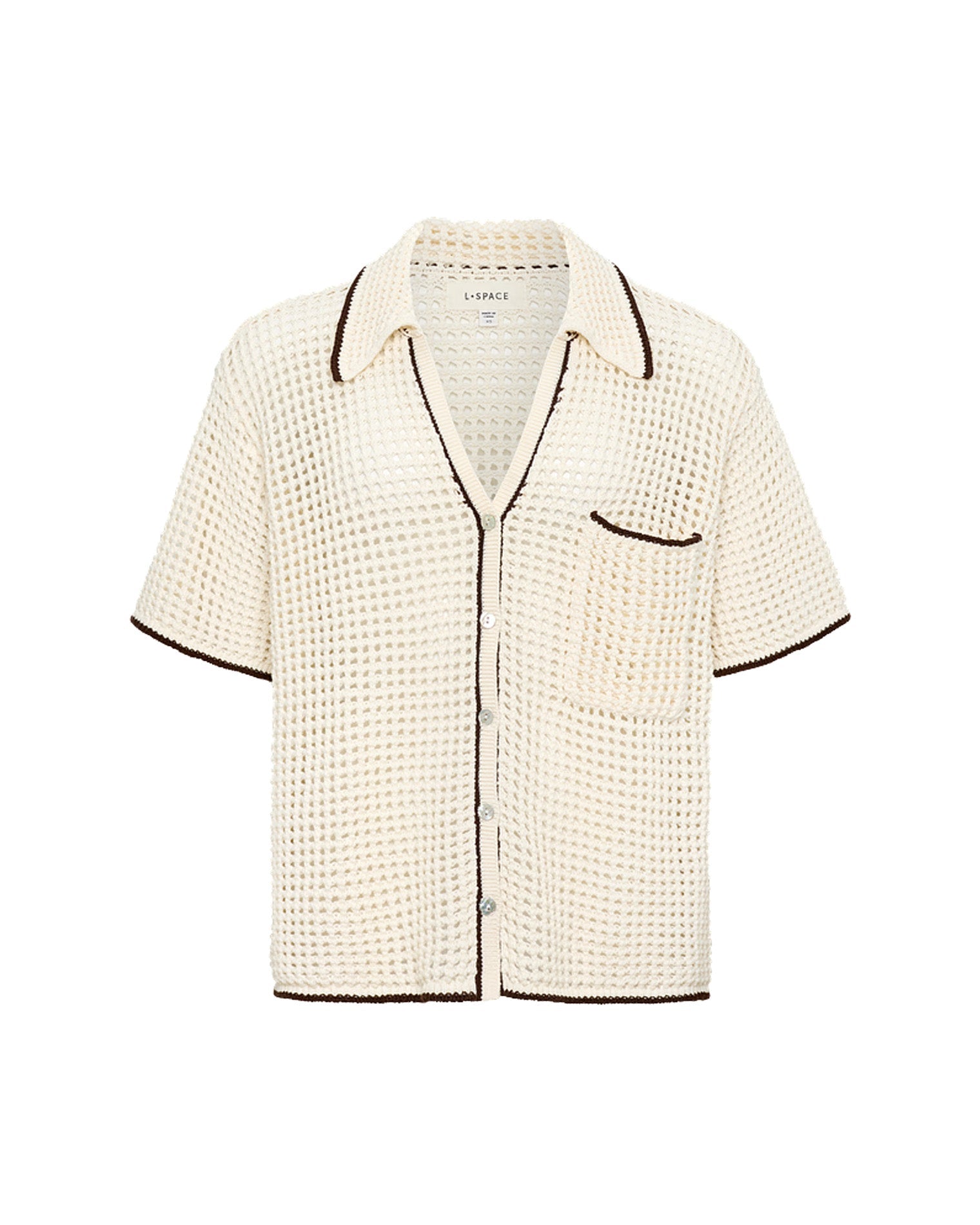 Chemise à col boutonné Scout avec poche poitrine couleur crème expresso