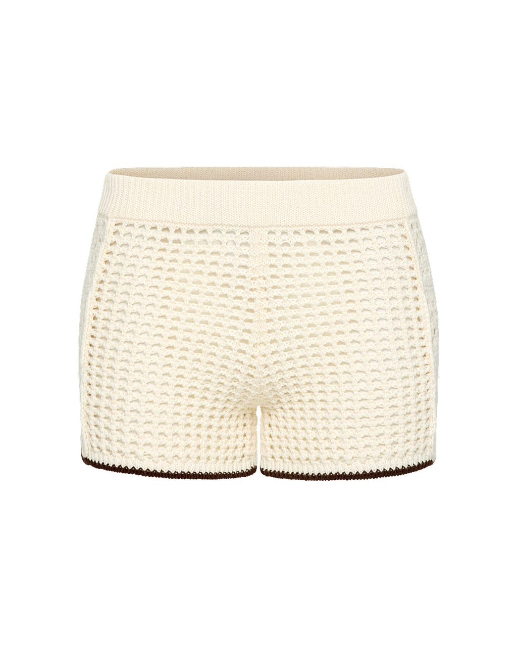 Shorts à enfiler en crochet couleur crème Espresso avec taille élastique